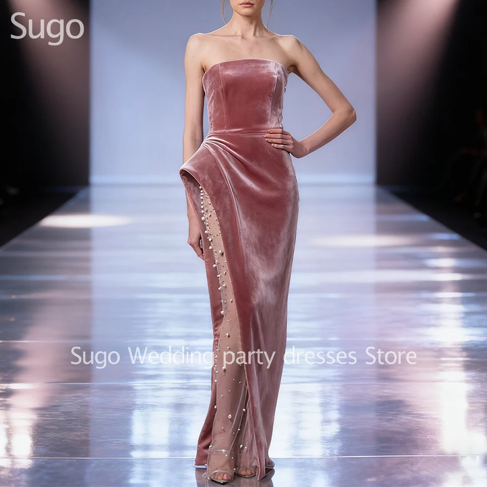 

Customized New In Elegant Long Beads Evening Dresses for Special Occasions Velour Floor-Length Women Prom Party Gala Gowns 2025