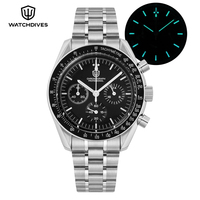 Watchdives WD1860 Vintage Quartz Watch VK63 Chronograph Movement Sapphire Crystal BGW9 Luminous 200m Waterproof 40mm Men Watches