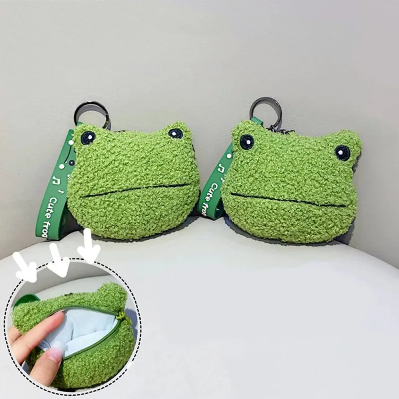 Animal coin purse cartoon plush frog storage bag coin purse cute frog storage pouch children's gifts unique purse coin pouch