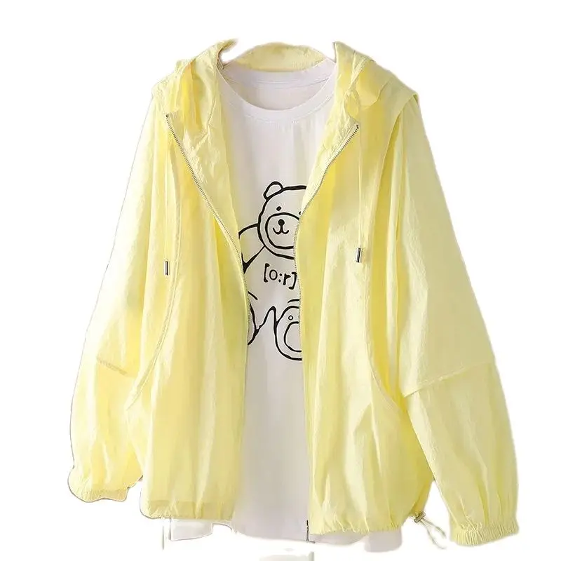 2023 New Summer Hooded Coat Women's  Sunscreen Clothing Loose Light Breathable Fashion Age-Reducing Outdoor Sun-Protective Cloth