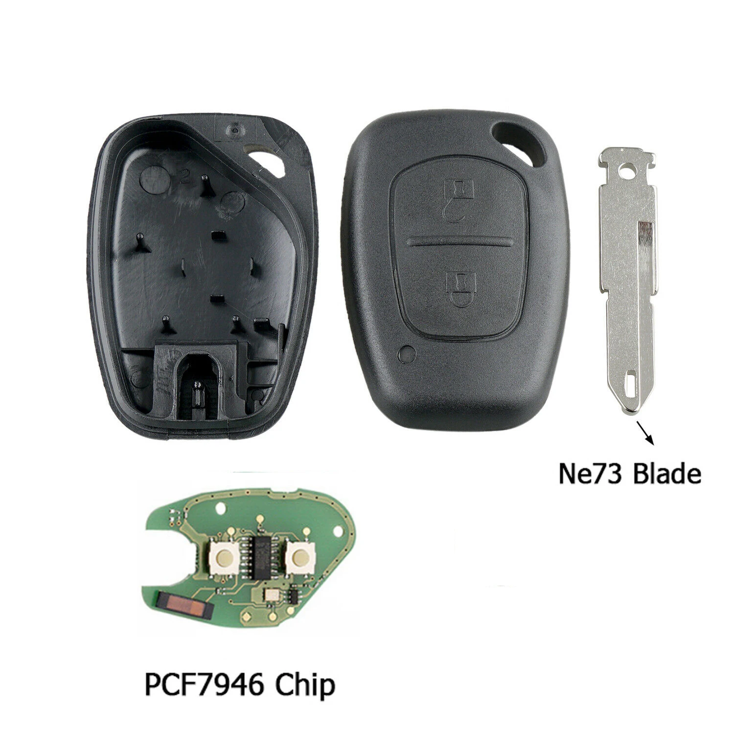 Remote Key Fob For Renault Traffic Master Kangoo Vauxhall Vivaro Movano 433MHz Uncut Blade