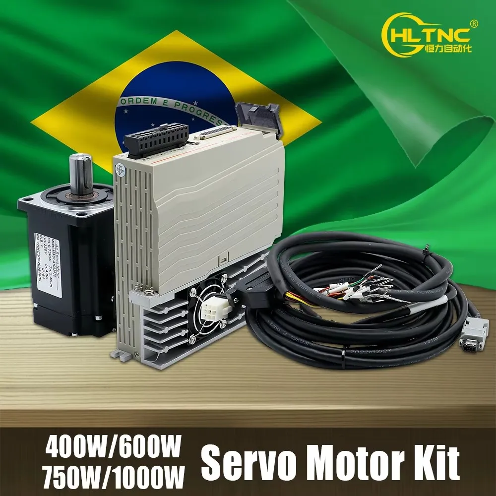 Brazil Shipped 400w 600w 750w 1000w Servo Motor Kit 2500RPM 220V 110V+ Servo Driver 3M Cables CNC Support Pulse -10-10v Analog