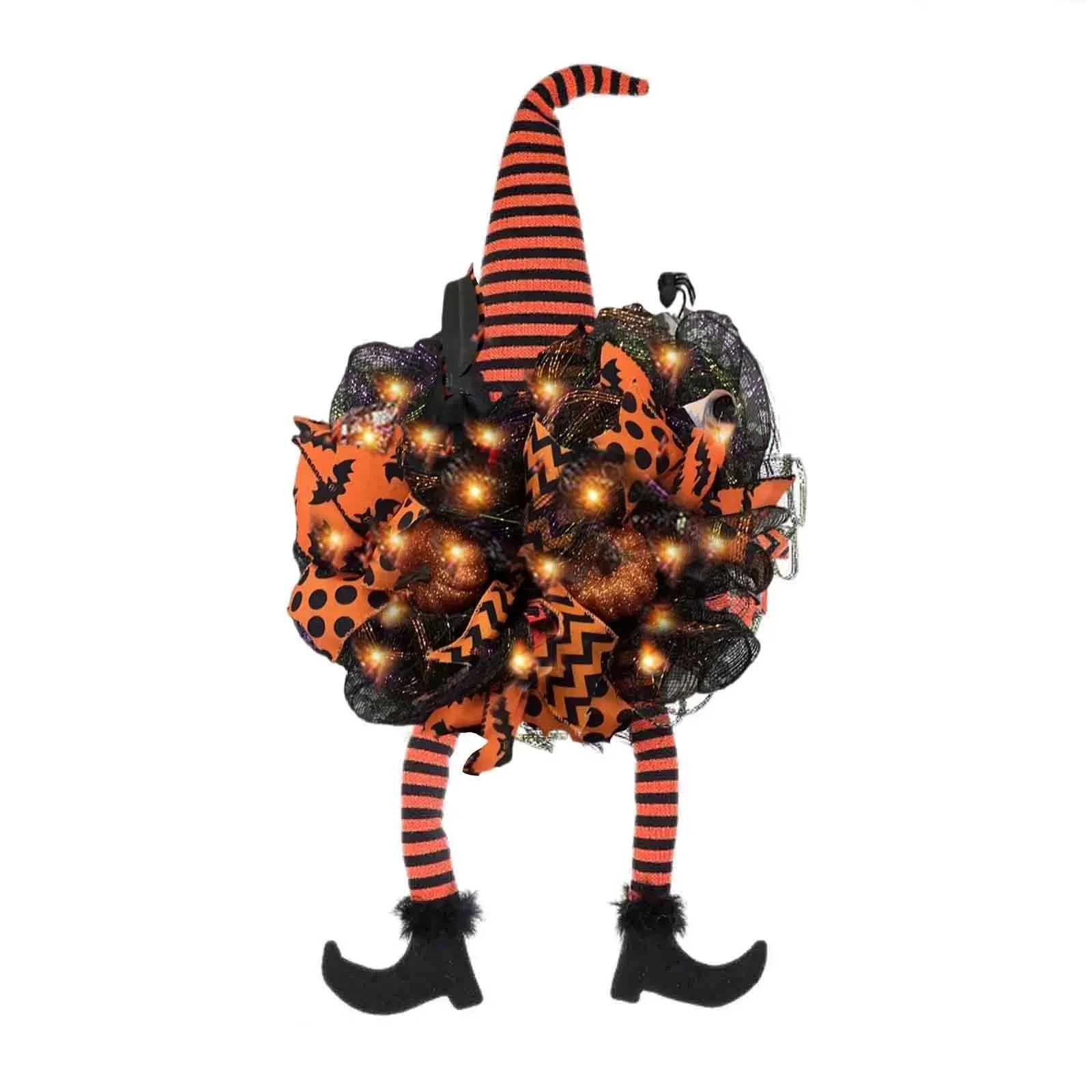 Corona de bruja de Halloween, accesorios decorativos de ambiente festivo, guirnalda colgante de pared para puerta del hogar, suministros, regalos para festivales