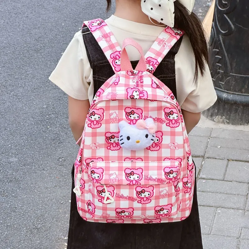 Sanrio Tas Sekolah Anak-anak Baru Hello Kitty Kuromi Cinnamoroll Kartun Tas Sekolah Siswa Ransel TK Pengurang Beban