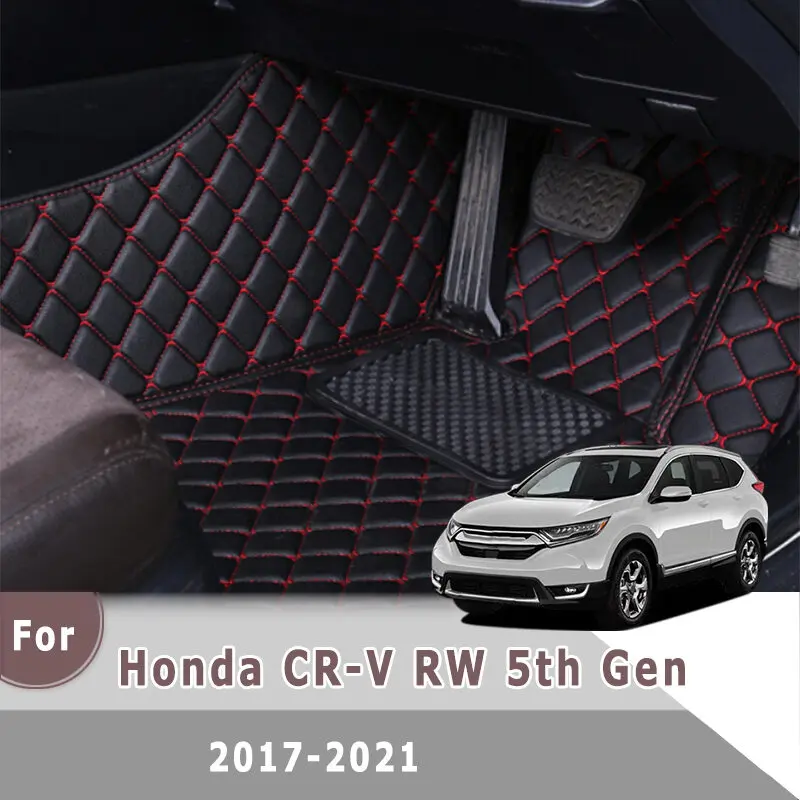 

RHD Car Floor Mat For Honda CR-V CRV RW 5th Gen 2017 2018 2019 2020 2021 Leather Carpet Auto Interior Accessories