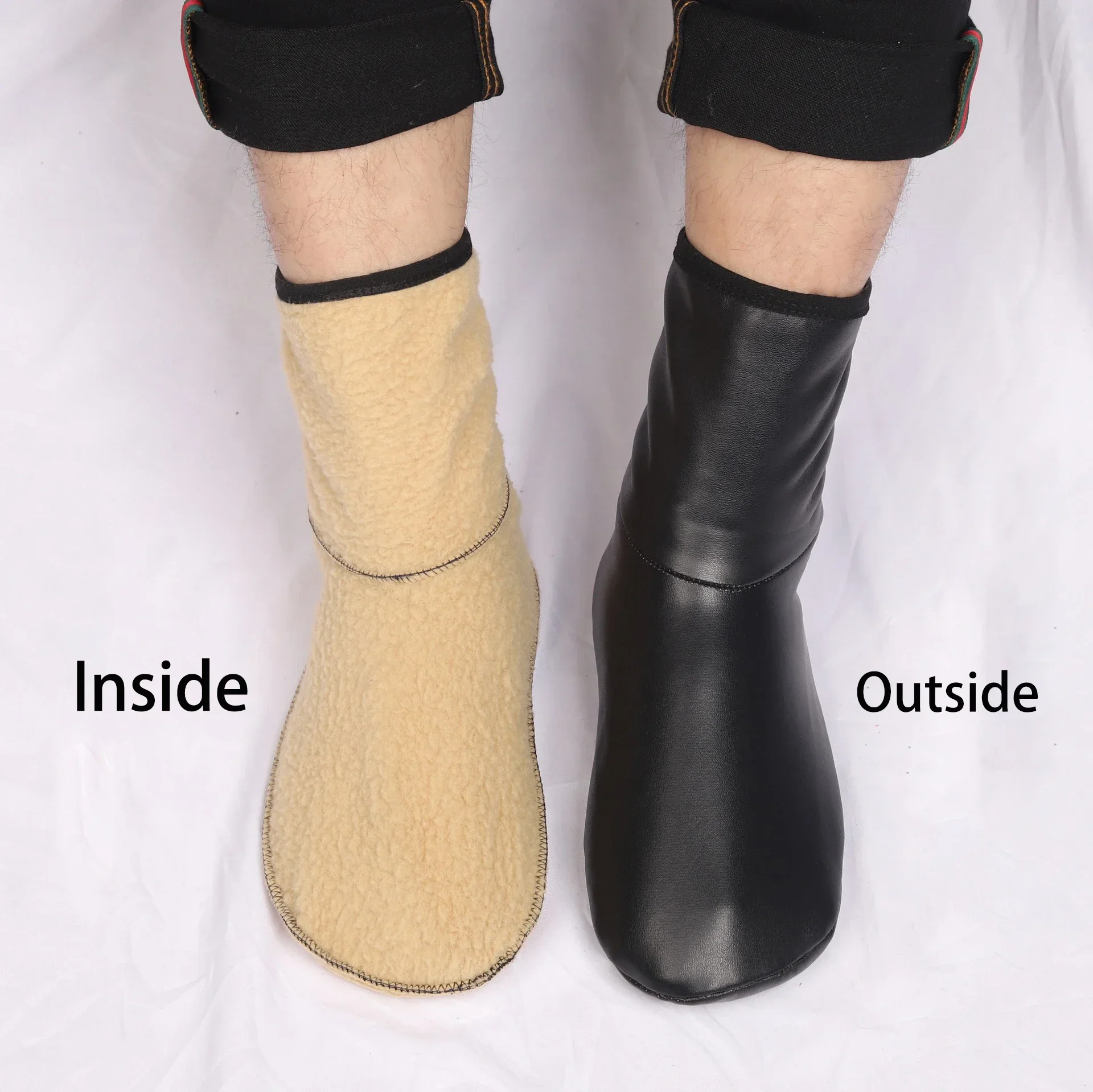 1/3/5Pairs High Elasticity Balck New Muslim Prayer Wear Socks High Quality PU Warm Leather Unisex General Floor Carpet Sock