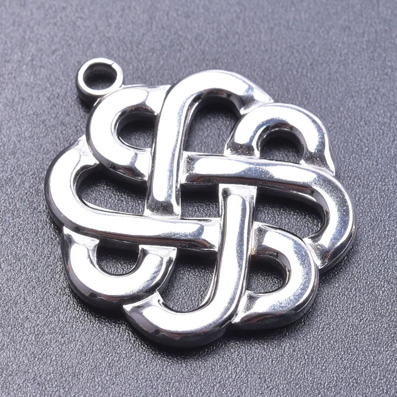 4pcs Vintage Originality Silver Color Witch Knot Charm Celtic Knot Triquetra Knot Pendant Charm For Jewelry Making Accessories