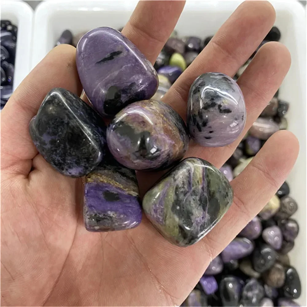 Wholesale Polished Natural Healing Crystals Purple Charoite Stone Tumbled For Christmas Decorations