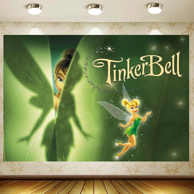 Tinker Bell Background Birthday Party Supplies Silvermist Tapestry Genre Reveal Baby Shower Banner Wed Decor Home Garden Gift