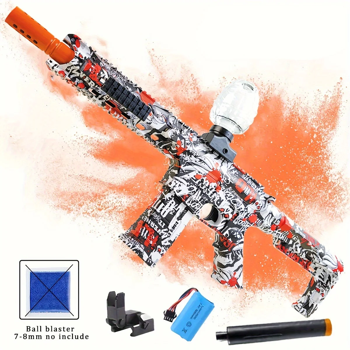 

Electric M4 Toy Gel Blater, New Edition, High Speed, Rechargeable Battery And Protective Eyewear, Automatic Outdoor Toys