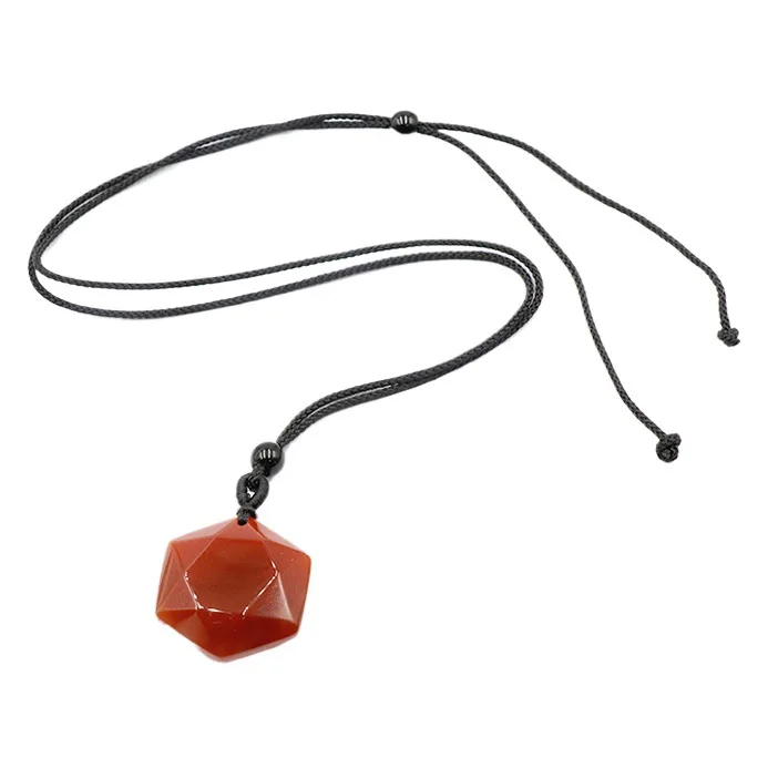 Hexagramm-Stern-Anhänger aus Naturstein, verstellbares Seil, Achat-Kristall-Charms, Pullover-Kette, Halskette für Damen und Herren, Schmuckgeschenk – Detail 4