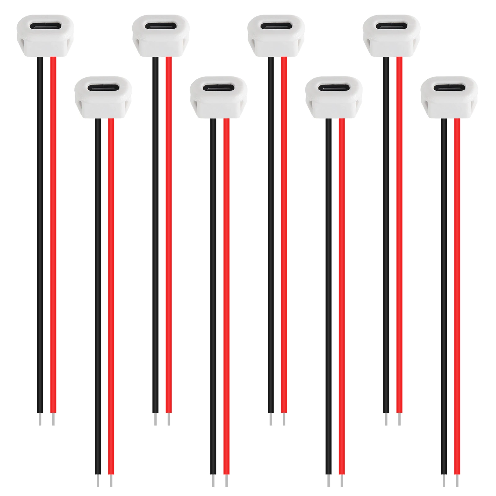 20pcs Type-C Female Chassis Waterproof 2pin Without Terminal Solder Wire Type USB C Pigtail Cable Extension Power Cable USB-C