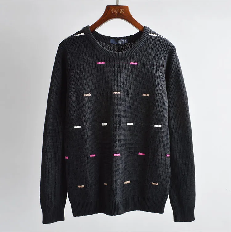 فضفاض المرأة محبوك سترة جولة Ne البلوز قاعدة طبقة أعلى اللون بلو كلية Sle العصرية الخريف الشتاء وصول جديد #3