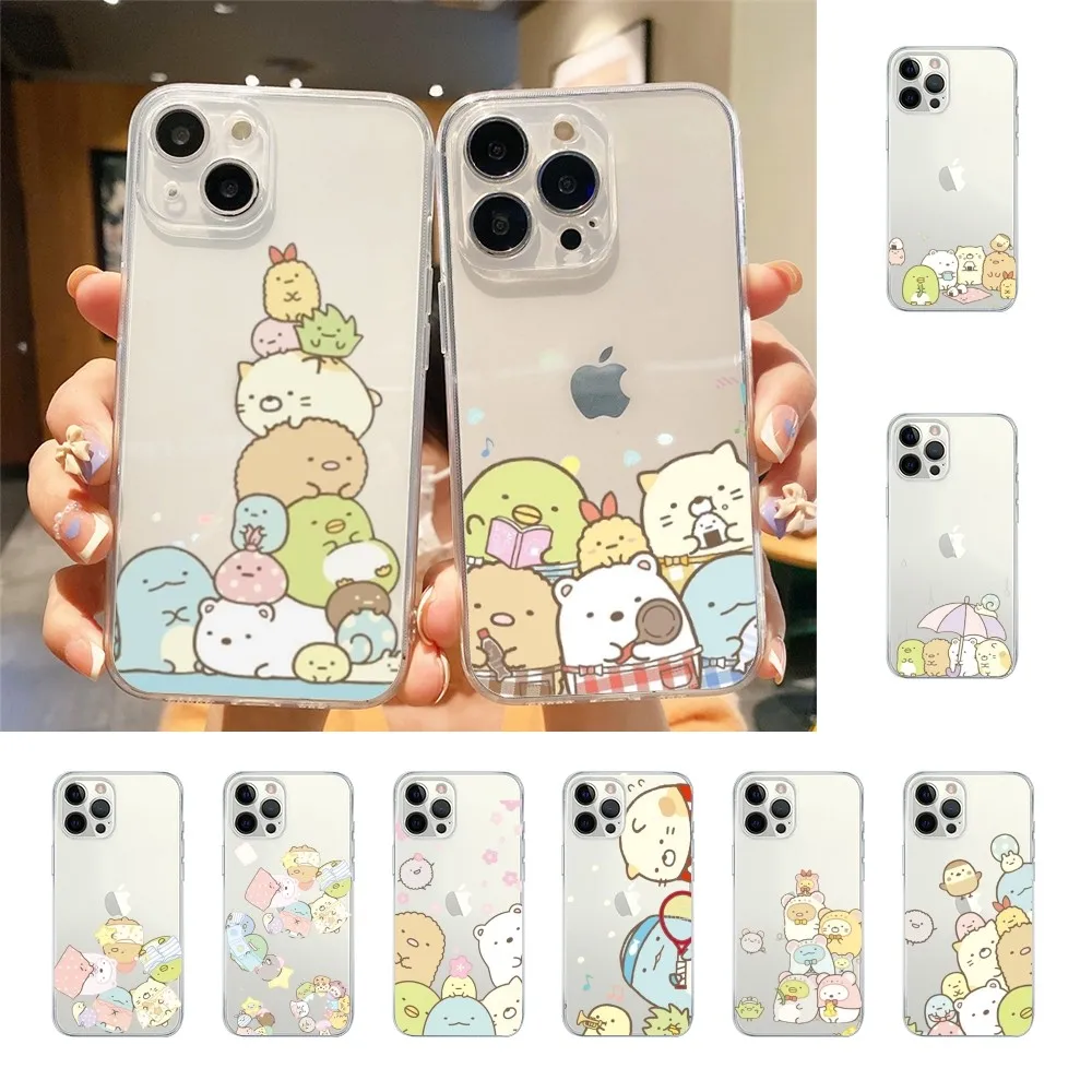 Sumikko G-Gurashi Phone Case For Iphone 15 11 13 14 Pro Max 7 8 Plus X Xr Xs Max 16pro 12mini Transparent Cover