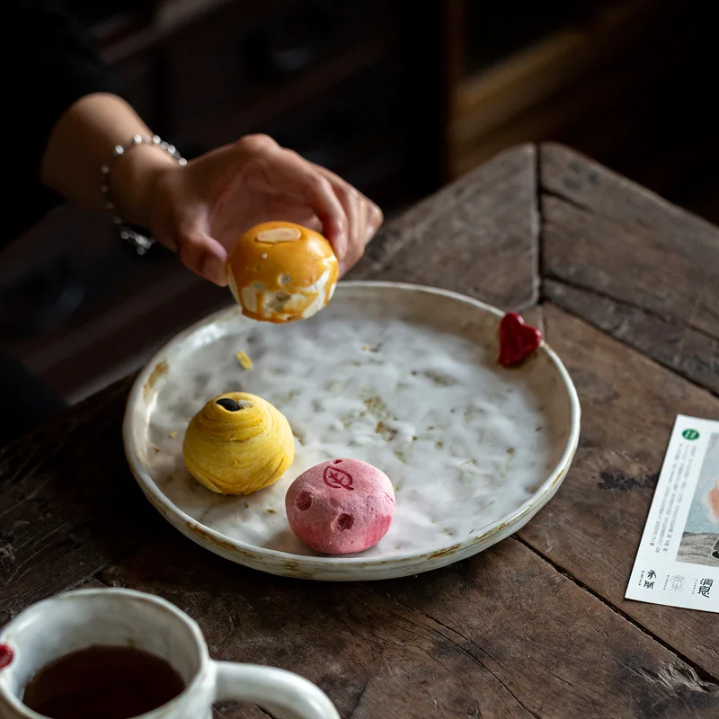 Vintage Ceramic Delicious Tea Dish Creative Home Dim sum Fruit Tray Tea Ceremony Fruit Nut Dish