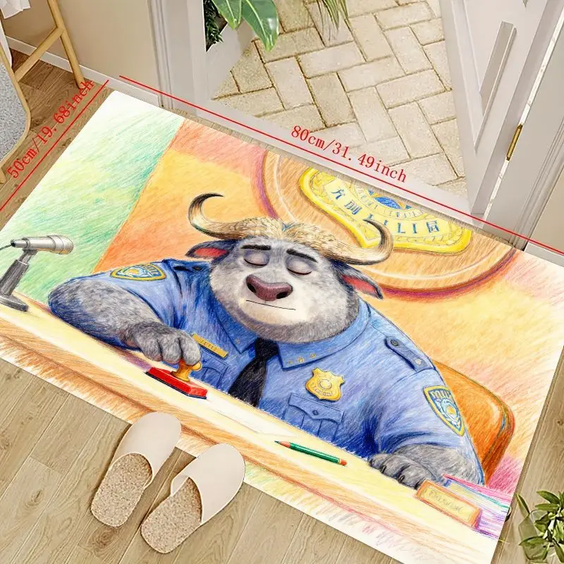 

1 шт. Disney Zootopia Chief Bogo мультфильм Баффало полицейский настольный коврик для сцены, яркий цветной коврик в стиле карандаша для Li