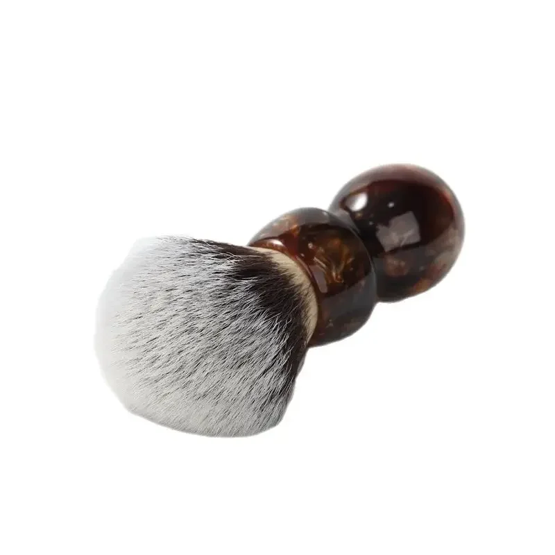 YAQI Caramel Cat's Whisker Synthetic Hair Mens Wet Shaving Brush - Premium Quality Travel Beard Care Grooming Tool