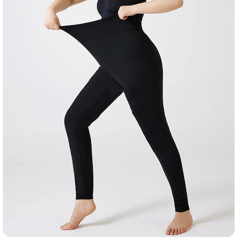 Leggings de inverno grosso feminino, calças lápis, forro de lã, manter aquecido, roupas de tamanho grande, Yoga, tamanhos grandes, M-5XL, cabe 40-110kg