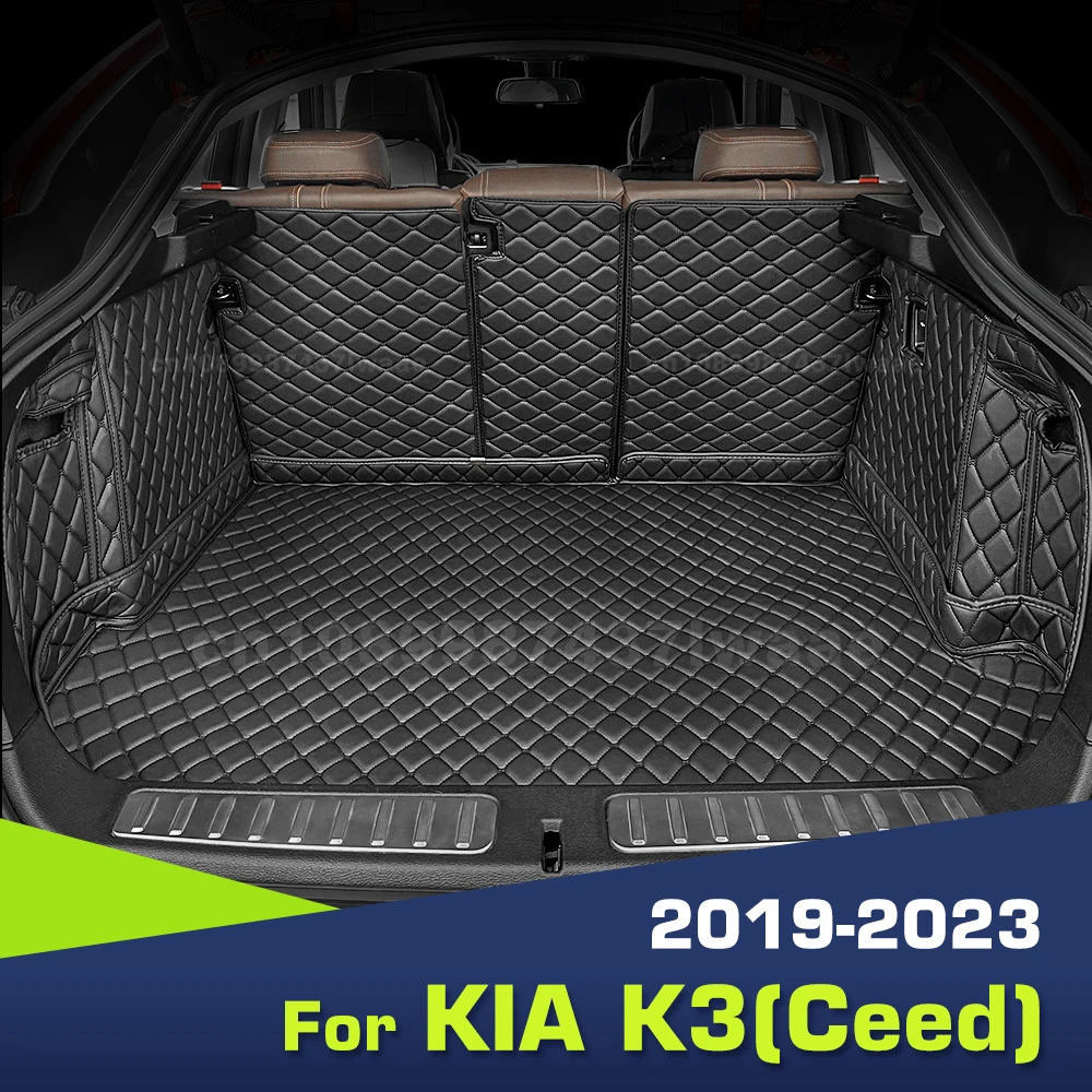 Auto Full Coverage Trunk Mat For Kia K3/Ceed 2019-2023 2022 2021 2020 Car Cover Pad Cargo Liner Interior Protector Accessories