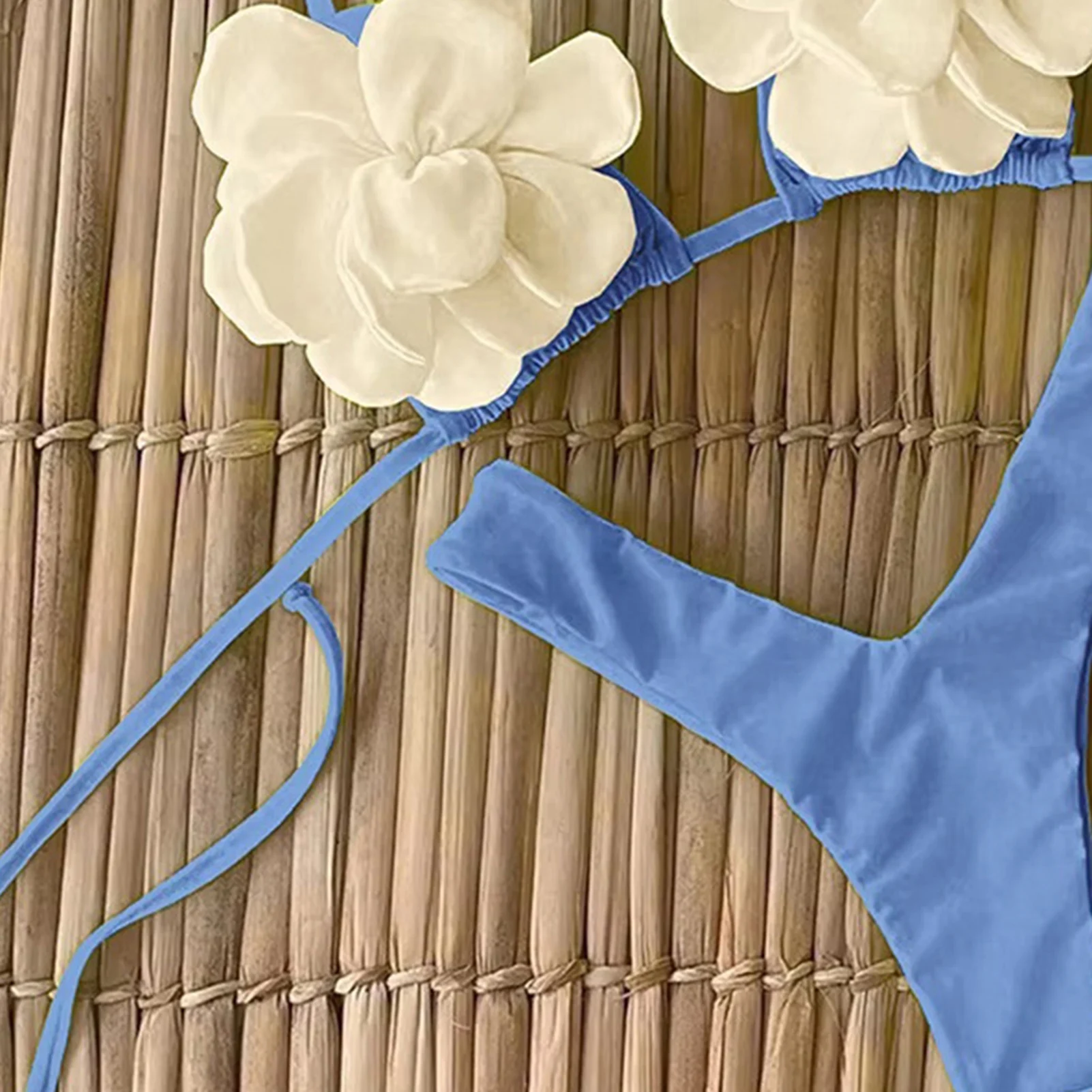 休暇水着セット フリルトリム ホルター ビキニ セット レディース サマー 水着 ビーチウェア