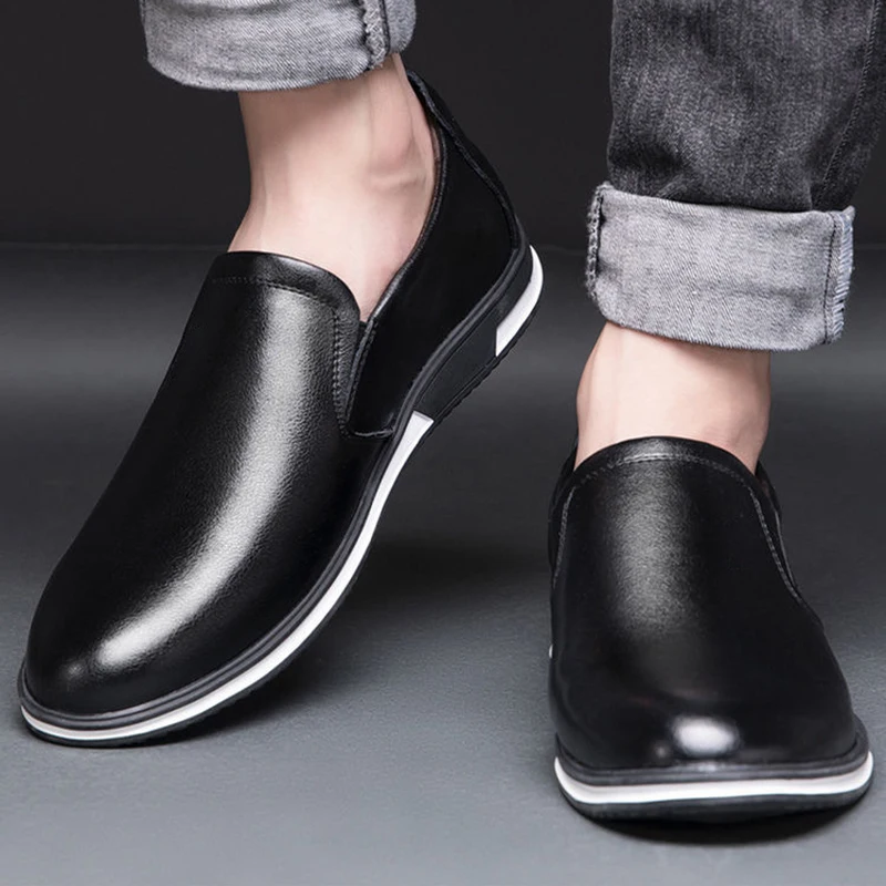 

Men Leather Casual Shoes Slip-on Business Dress Shoes Office work Footwear for male Zapatos De Hombre