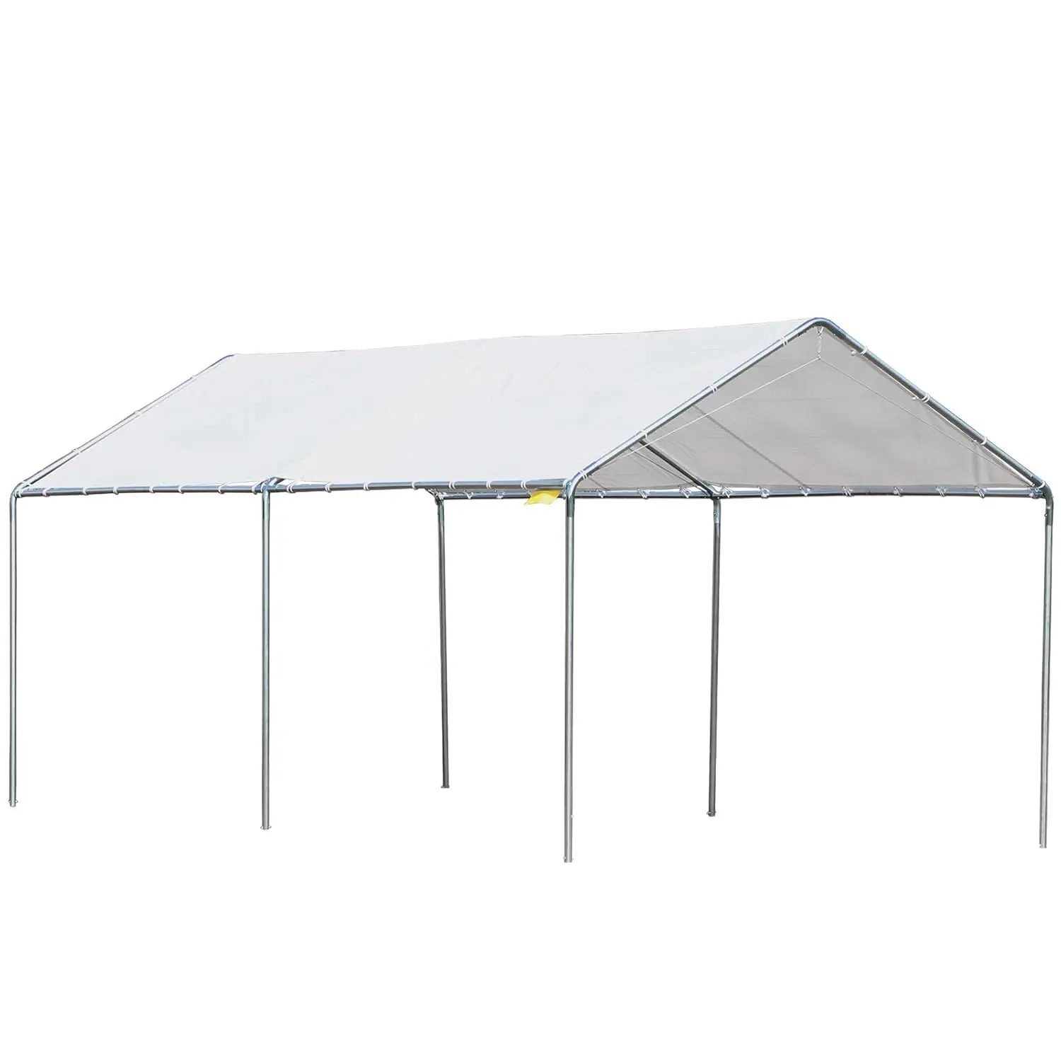 10'x20' Heavy Duty Galvanized Carport Canopy with Anchor Kit & 3 Reinforced Steel Cables, White, Customized