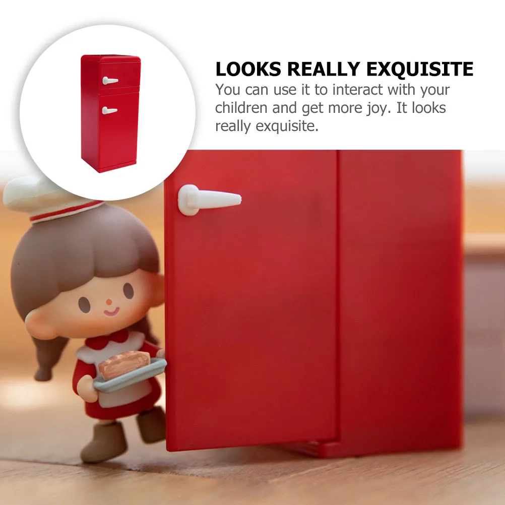 

Mini Refrigerator Ornaments Children's Toy Dollhouse Fridge Miniature for Role Play Plastic