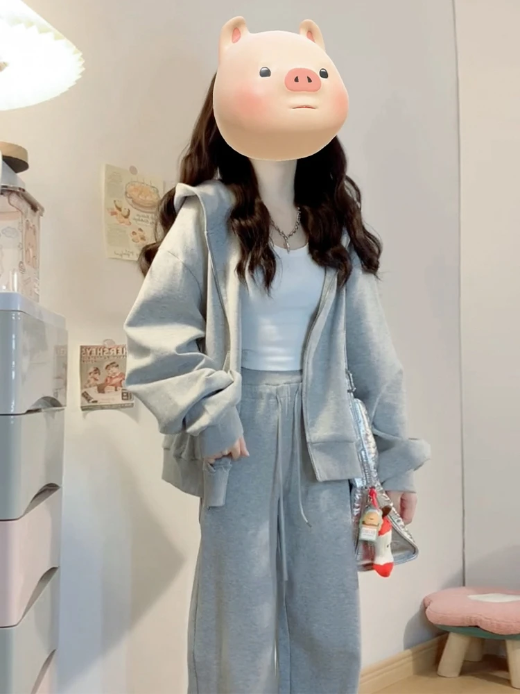 Early Autumn Casual Sportswear Hoodie Set Women's Unique Beautiful Korean Sle High-End Feelings Whole Set Matching