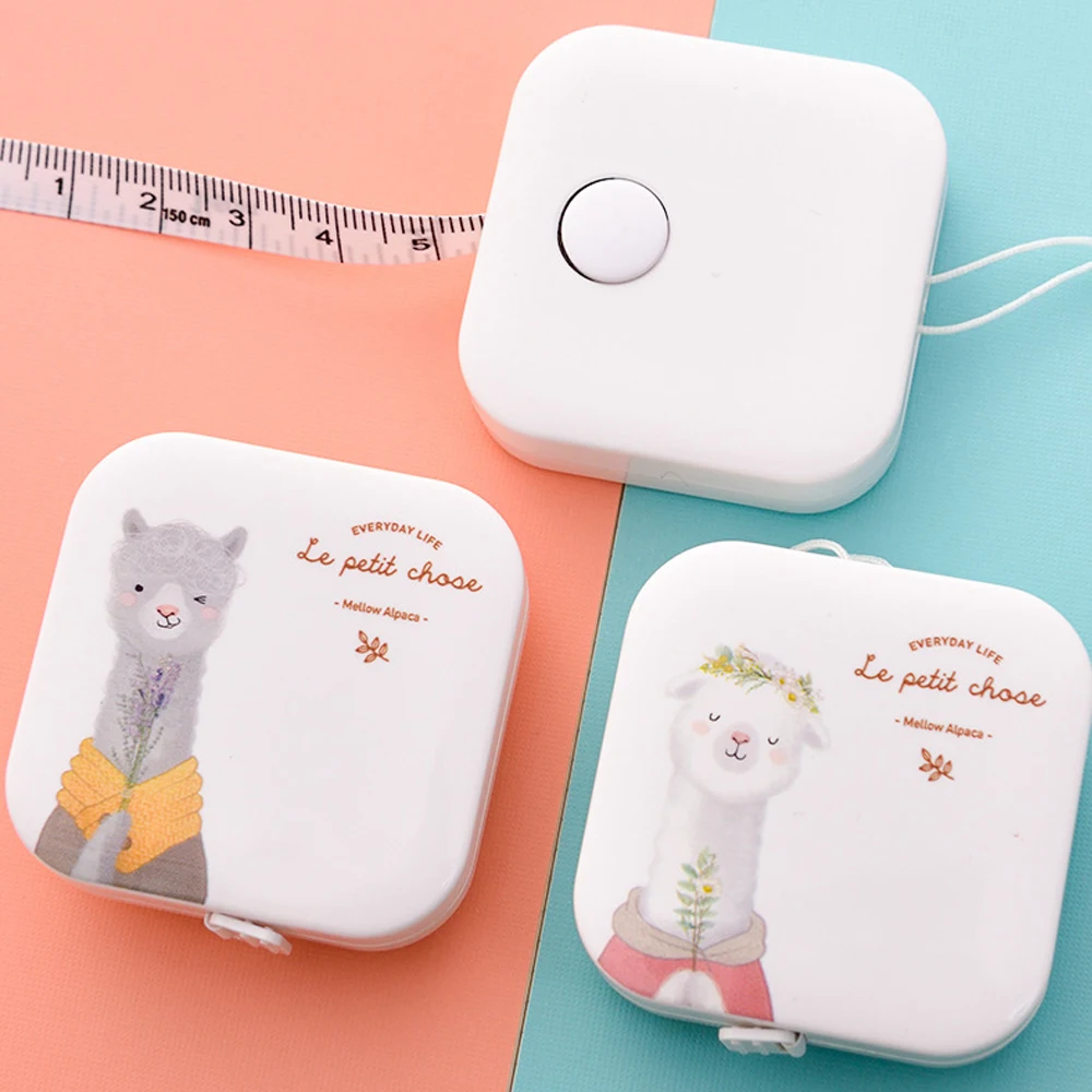 

150cm Portable Children Height Ruler Centimeter inch Roll Tape Alpaca Measure Retractable Ruler Leather Random Color