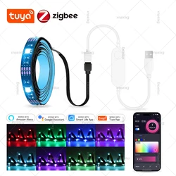 5V USB LED Strip Zigbee,RGB Led Strip Lights No Waterproof Tape For House Room TV Backlight Works With Tuya Smart Life App Alexa