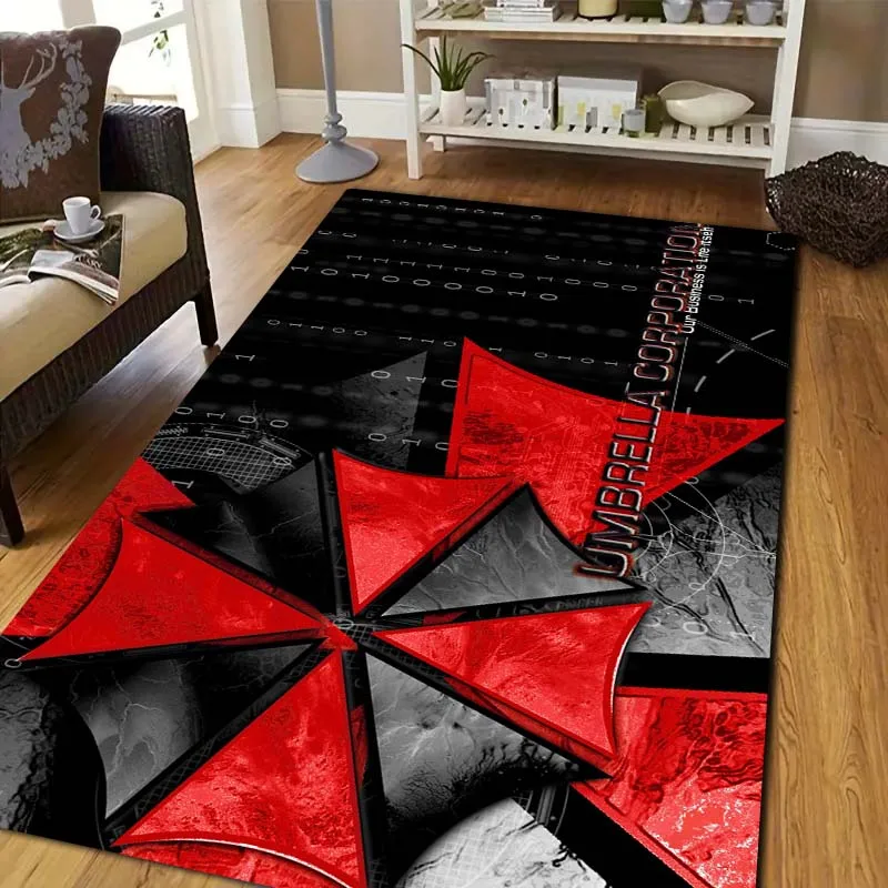 R-Resident Evil  Print Flannel Area Rug Non‑Slip Soft Floor Mat For Couch Bedroom Living Room Indoor Home carpet Decor Gift