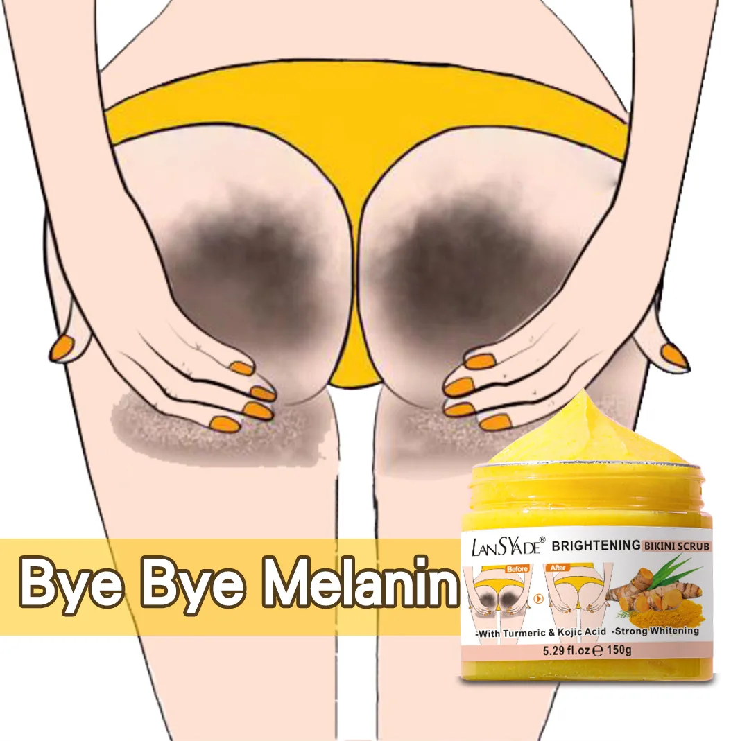 Bikini scrub brightens and rejuvenates the skin Qu acid turmeric scrub cream ice cream cleanses exfoliates the body Bath salt