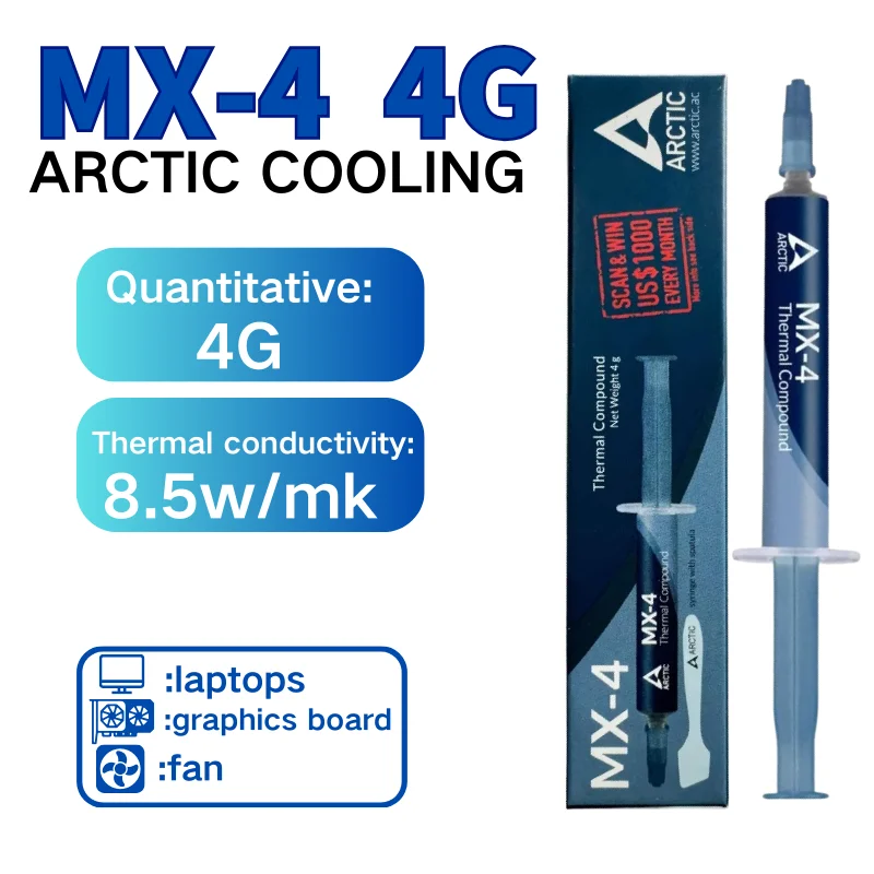 MX4 Thermal Paste Processor MX-4 4g 8.5W/M-k For CPU GPU Printer HeatSink Cooling Cooler Thermal Grease Compound Silicone