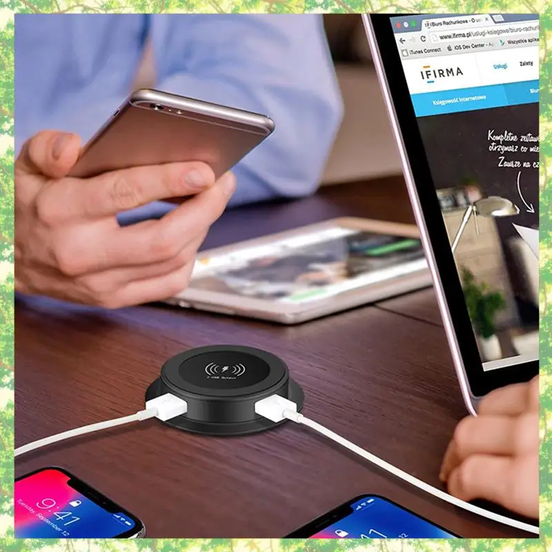 Smart-2X 10W Fast Wireless Charger -Up Desktop Embedded Fast Wireless Charger With USB Port Universal For Smartphone