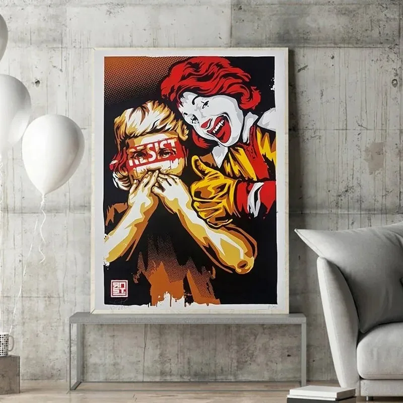 Street Graffiti Poster and Print Famous Artists RNST Works Canvas Painting Masked Cool Girl Boy Wall Art Picture Room Home Decor