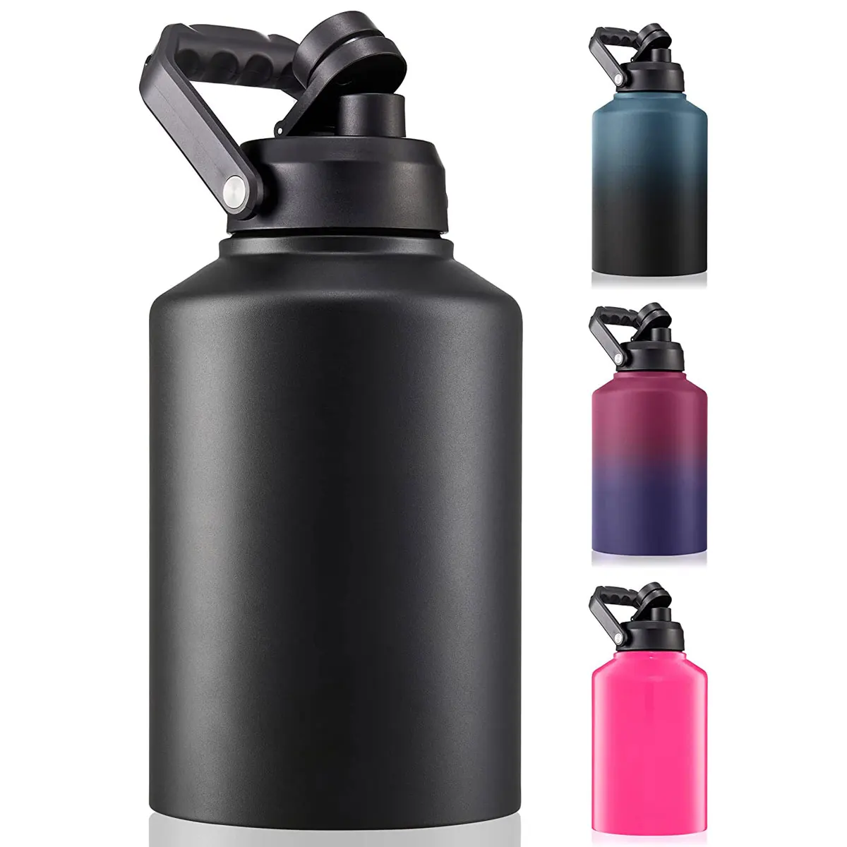 128oz Water Bottle Insulated, Stainless Steel Vacuum Water Jug Double Wall Leak-Proof Thermo Mug for Outdoor Camping Family Trip