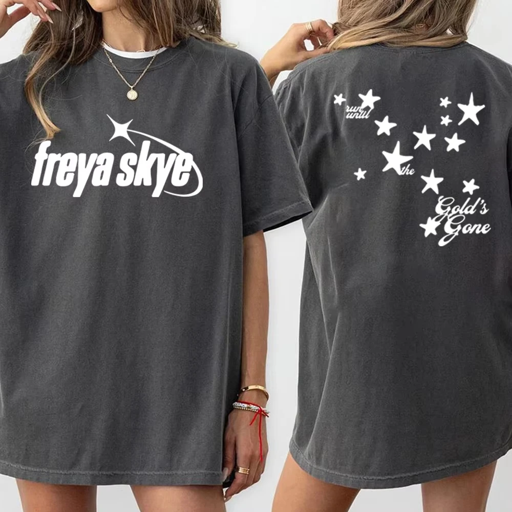 Hot Sale Freya Skye Golds Gone Tour Graphic Print T-shirt Men Women Crewneck Cotton Loose Casual Oversized Top Summer New Tee