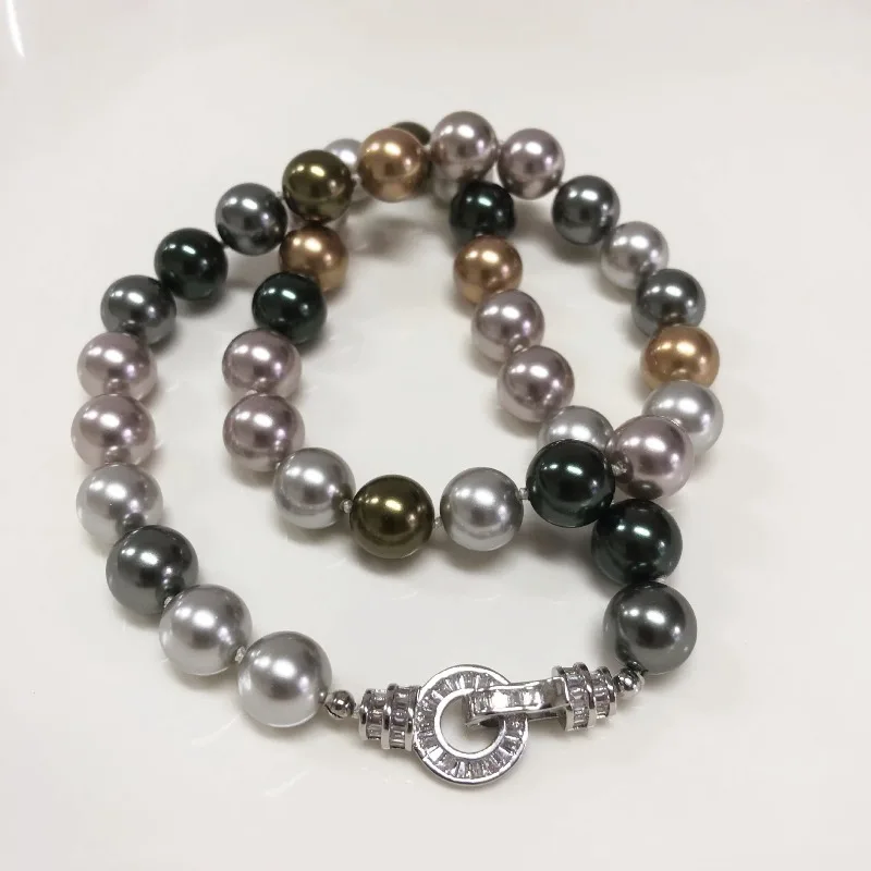 Queen's Natural Mixed Color 10-11mm Color-block Light Luxury Pearl Necklace for Niche Market