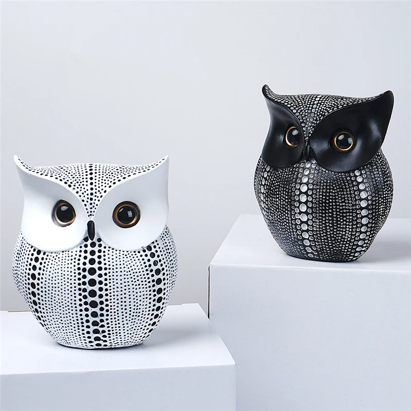 Nordic Light Luxury Ornament Office Home Living Room Decoration Gold Owl Resin Creative Crafts Room Interior Decor Home Ornament