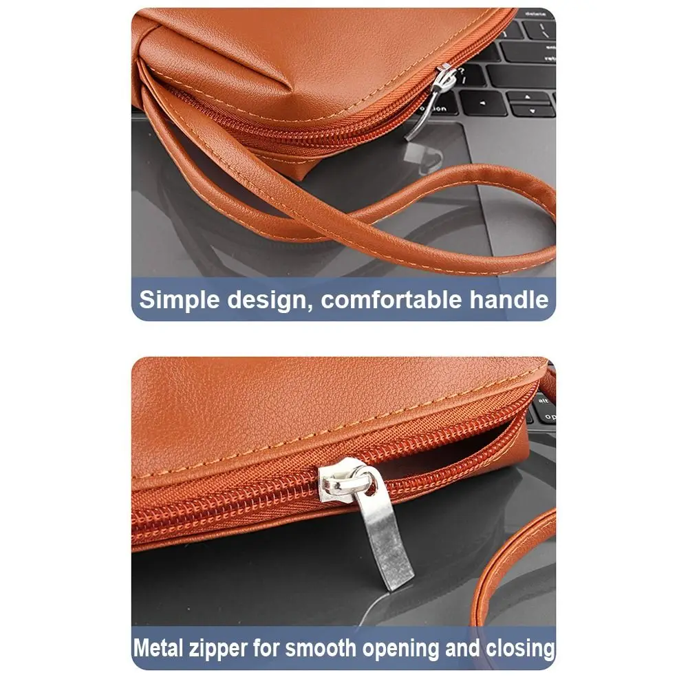 PU Leather Digital Storage Bag Cosmetic Case Data Cable HDD U Disk Protective Cover Earphone Mouse Pouch Power Charger Organizer