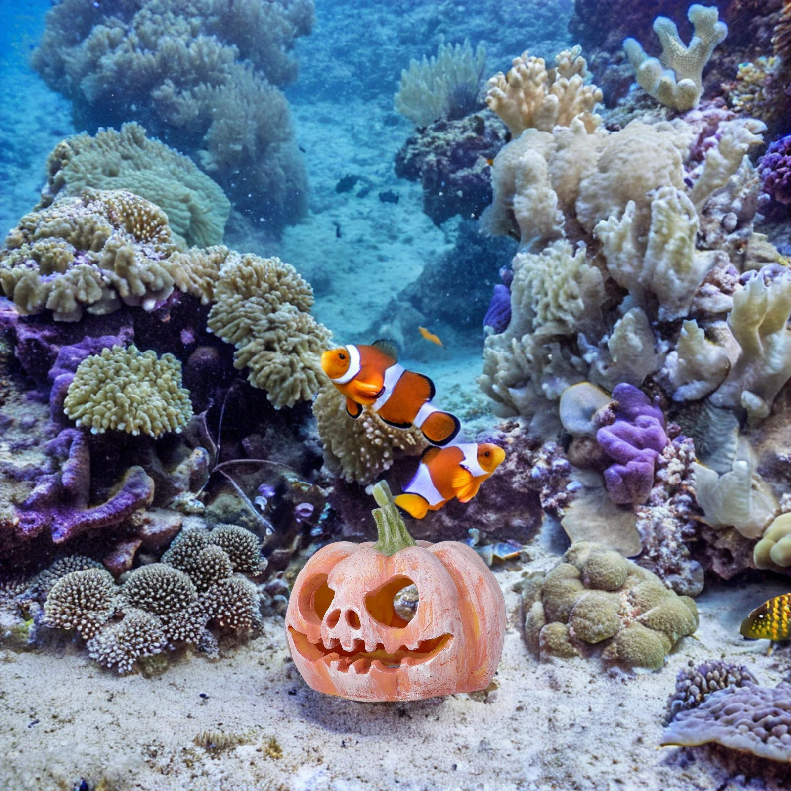 

Pumpkin Resin Fish Tank Hideout Aquarium Decoration Fish Shelter Cave Cute Underwater Ornament Pumpkin Hideout
