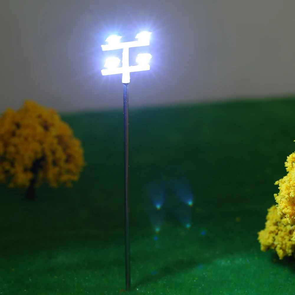 5 szt. Modelowe lampy uliczne, lampy drogowe, lampy kolejowe, lampy ogrodowe, lampy na plac zabaw, sceneria, oświetlenie LED, skala 1:100, 115 mm