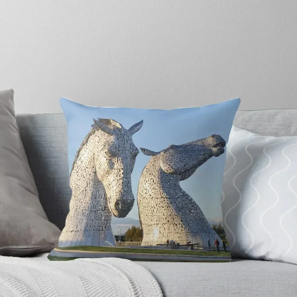 

the Kelpies, Helix park, Falkirk Throw Pillow Christmas Covers luxury sofa pillows Couch Pillows covers for pillows pillow