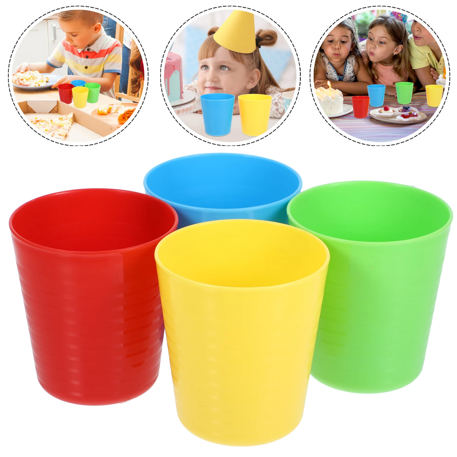 

16pcs Kids Drinking Plastic Reusable Water Multifunctional Tumbler Unbreakable Beverage For Home School Party Festival
