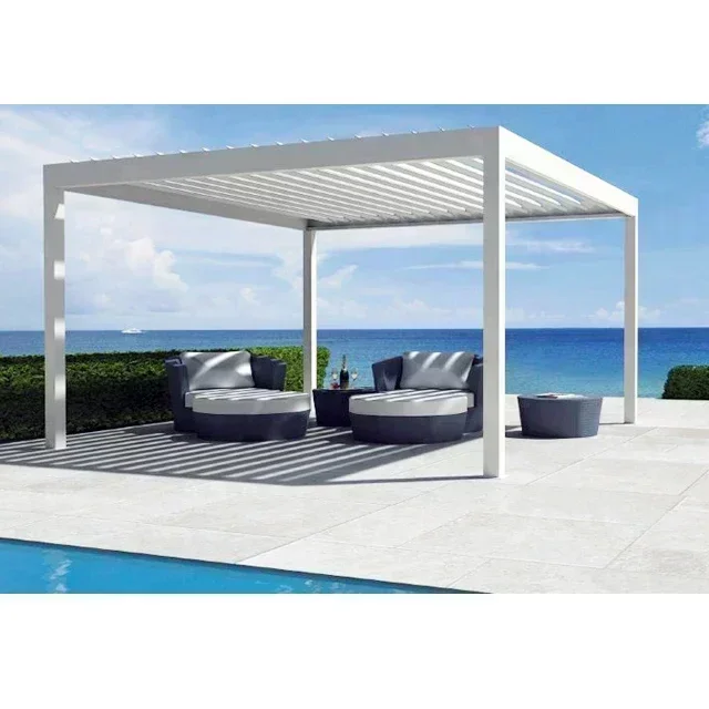 Outdoor Garden Modern Aluminum Waterproof Pergola Covers Louver Roof Pergola