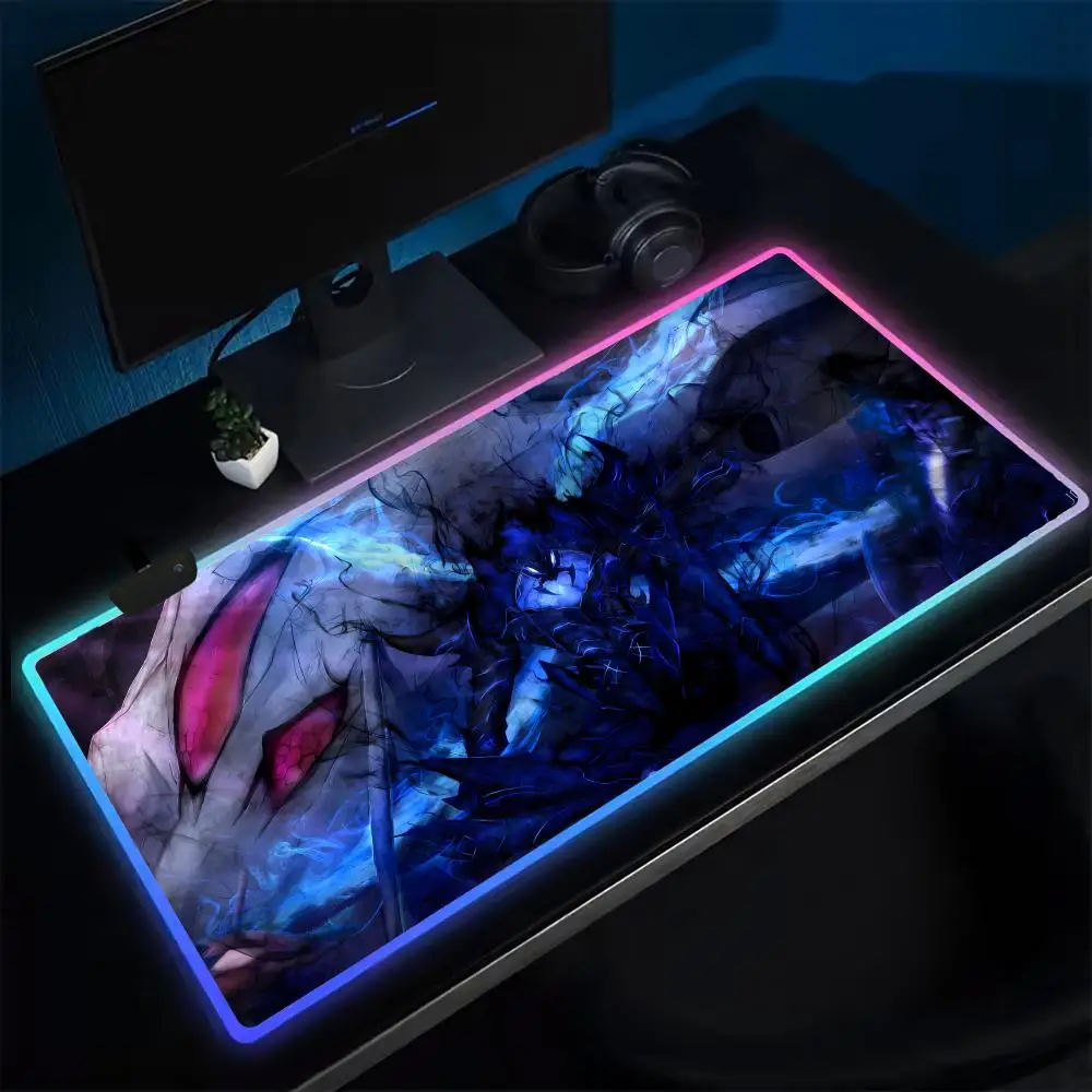 Anime Single upgradeS Mouse Pad Anime Gaming Mouse Pad LED Table Pads Backlit Rubber Desktop XXL RGB Desk Mats