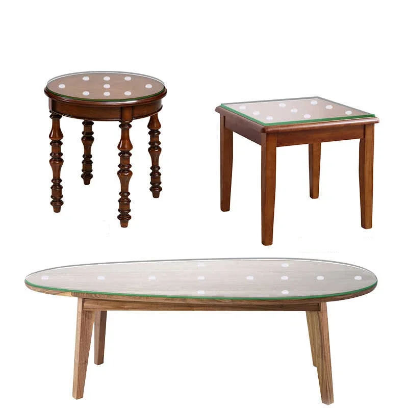 

Стеклянный стол круглой формы, нескользящая мягкая ручка, прозрачная силиконовая резина, фиксированное закаленное стекло, мебельные аксессуары