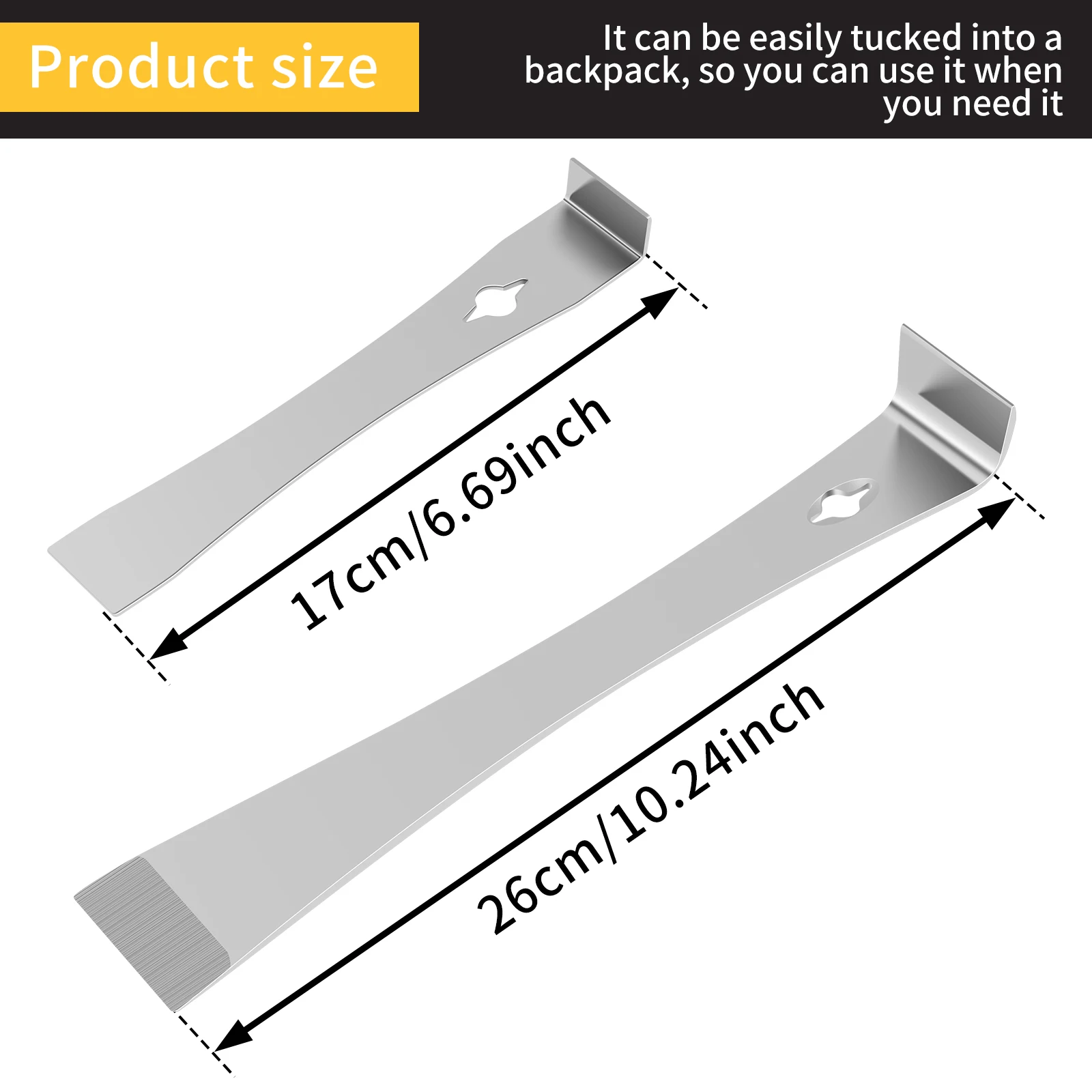 4Pcs Pry Bar Scraper Set with Built in Nail Puller Stainless Steel Pry Bar Set Flat Pry Tool Multifunctional Crowbar Tool