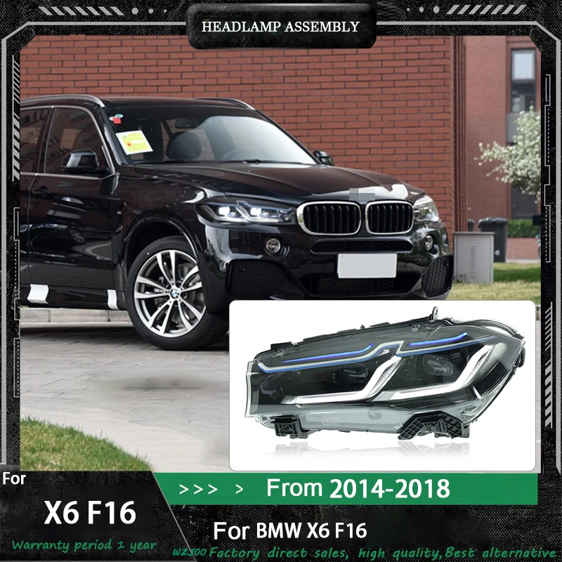 

Автомобильные аксессуары, светодиодные фары для BMW F15 X5 F16 X6 2014-2018, передний DRL, указатель поворота, проектор, фара в сборе