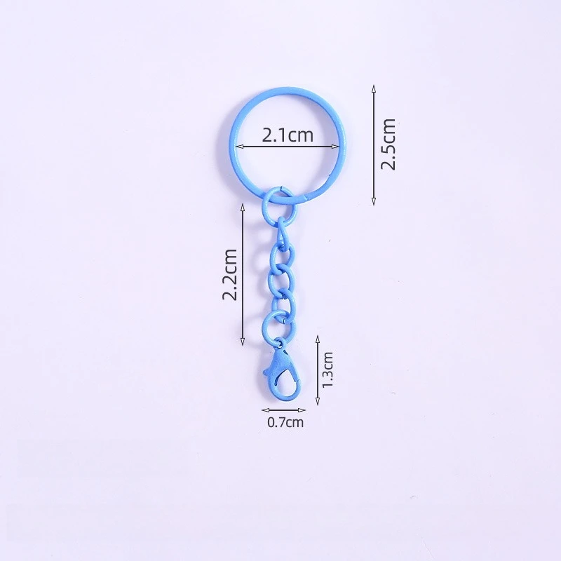10/50/100pcs Colorful Keyrings with Chains Lobster Clasps for DIY Jewelry Making Keychain Connector Hooks Bags Holder Supplies - view 6